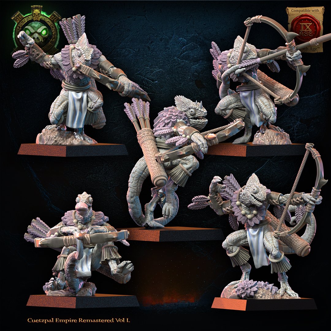 Regiment Kuaxotl Unit with bows - Image 5