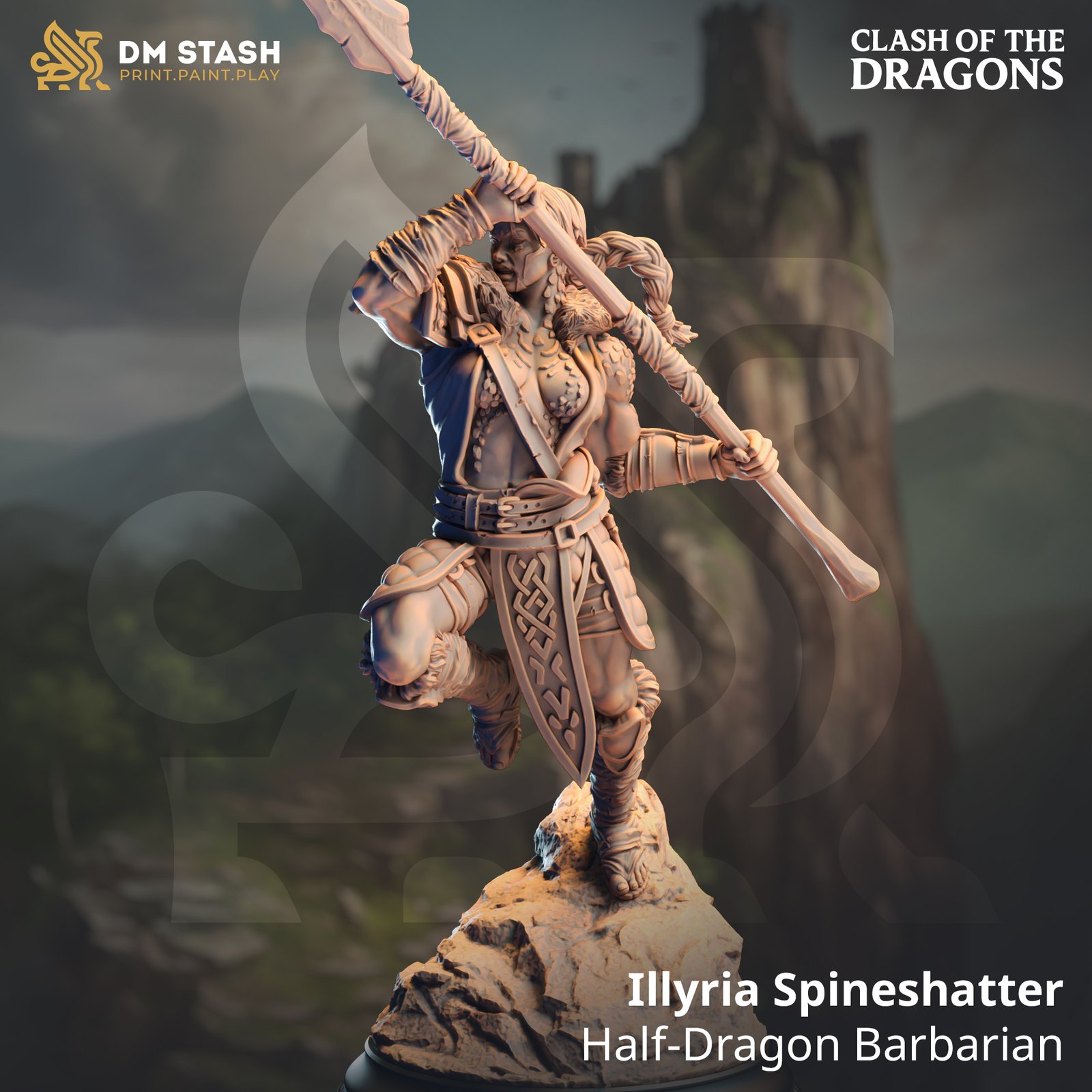 Illyria Spineshatter - Half-Dragon Barbarian