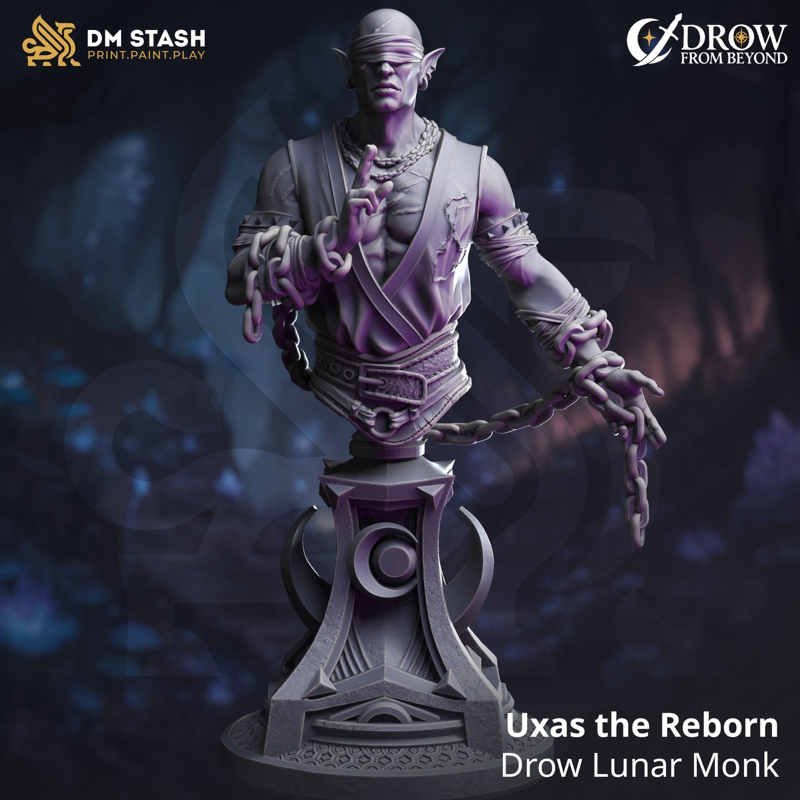 Uxas the Reborn - Drow Lunar Monk – BUST