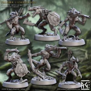 Falgor Lizardlings en armure